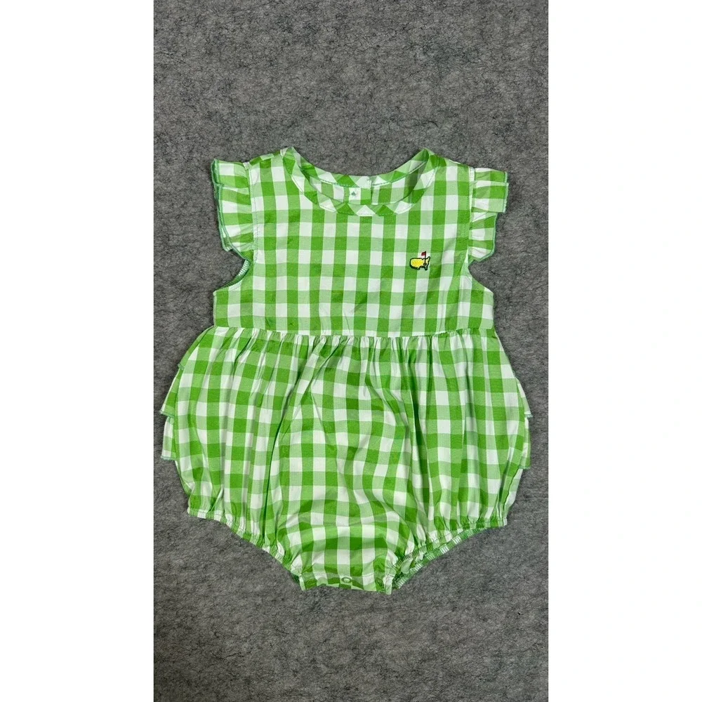 The Masters Kids Infant Bubble - Green Gingham Size 6-12M